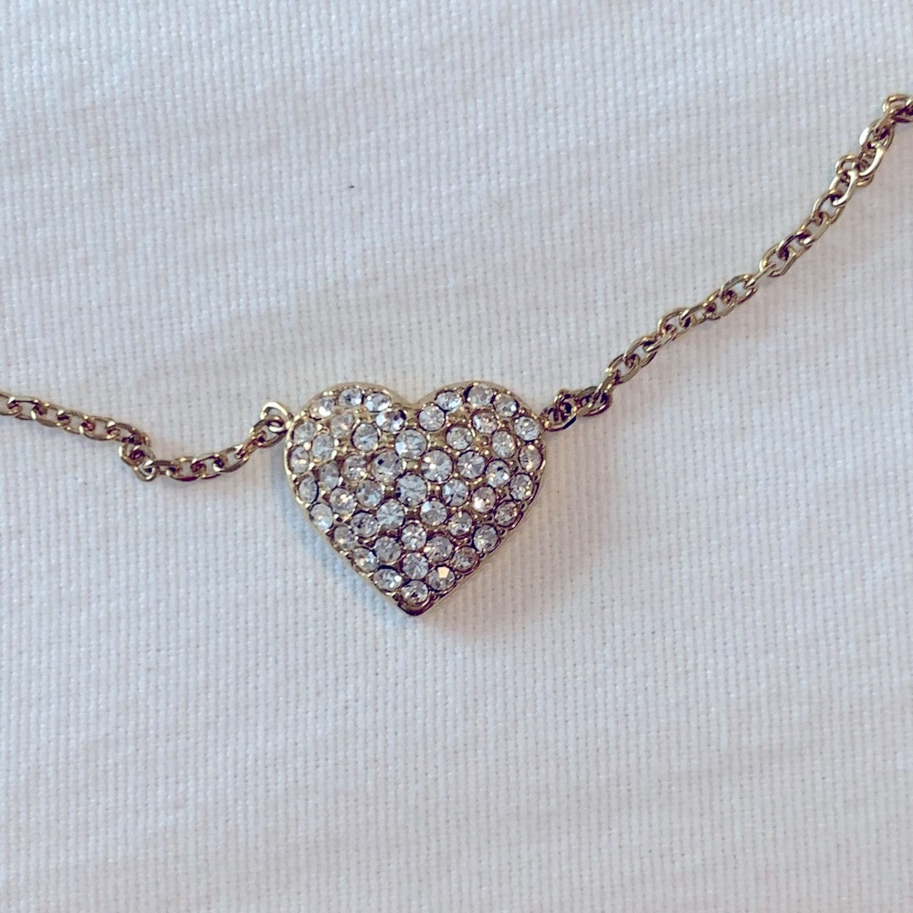 Michael Kors MK | 14k gold diamond pave heart necklace